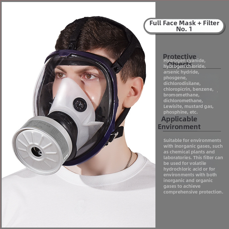 Silikonska maska za cijelo lice, zaštita od virusa i prašine, nužni respirator s kisikom