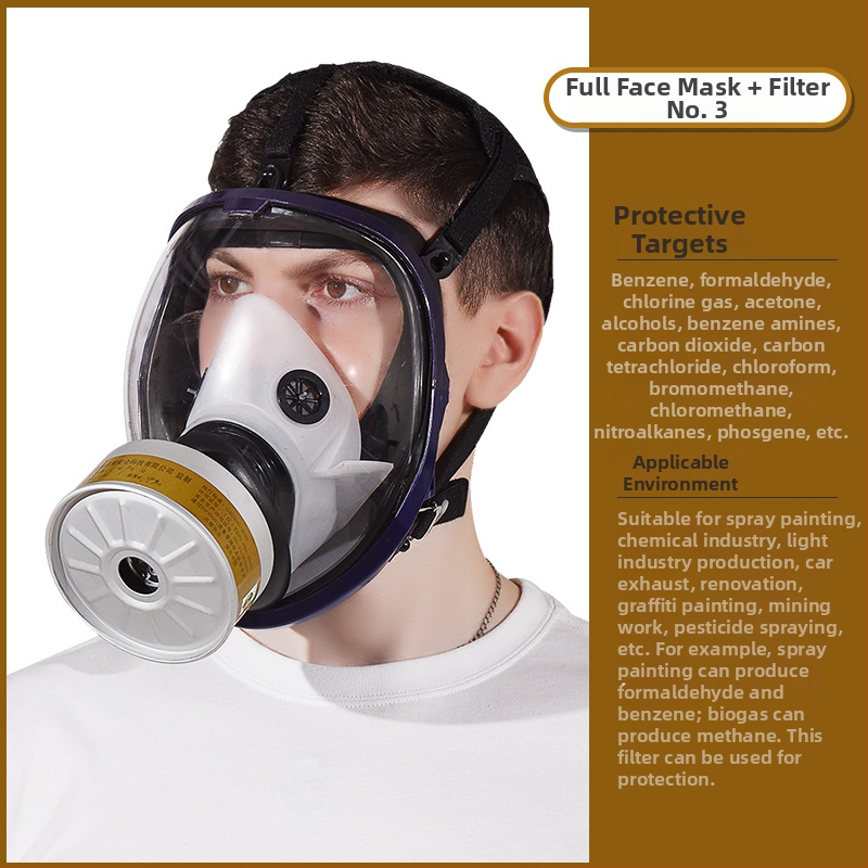 Silikonska maska za cijelo lice, zaštita od virusa i prašine, nužni respirator s kisikom