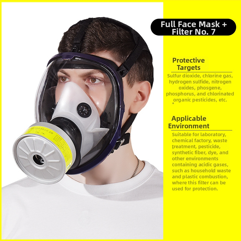 Silikonska maska za cijelo lice, zaštita od virusa i prašine, nužni respirator s kisikom