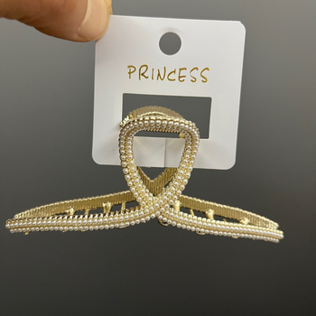 KP771 Clip de păr din plastic, în formă de rechin, pătrat de 5,4 cm, cu folie aurie, accesorii DIY