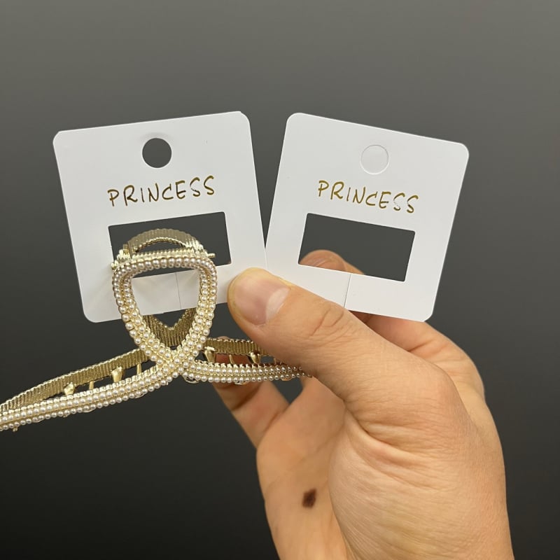 KP771 Clip de păr din plastic, în formă de rechin, pătrat de 5,4 cm, cu folie aurie, accesorii DIY