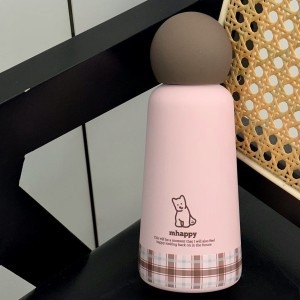 Cană termos izolată pentru fete, design Fantasy Earth Pudding Puppy, recipient de apă portabil pentru călătorii, cadou de ziua de naștere
