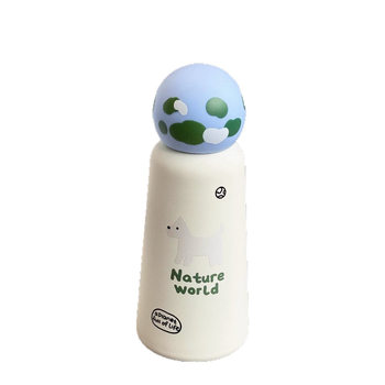 Cană termos izolată pentru fete, design Fantasy Earth Pudding Puppy, recipient de apă portabil pentru călătorii, cadou de ziua de naștere