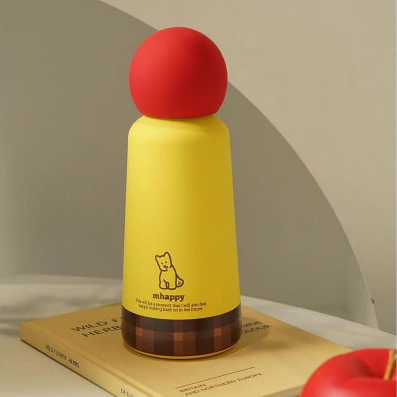Cană termos izolată pentru fete, design Fantasy Earth Pudding Puppy, recipient de apă portabil pentru călătorii, cadou de ziua de naștere