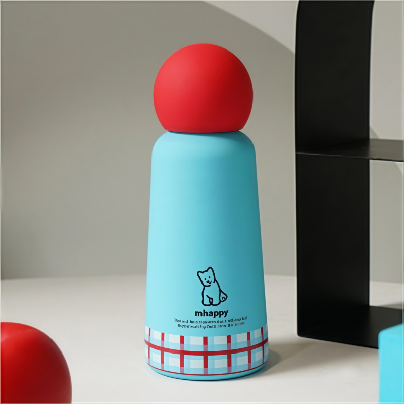 Cană termos izolată pentru fete, design Fantasy Earth Pudding Puppy, recipient de apă portabil pentru călătorii, cadou de ziua de naștere