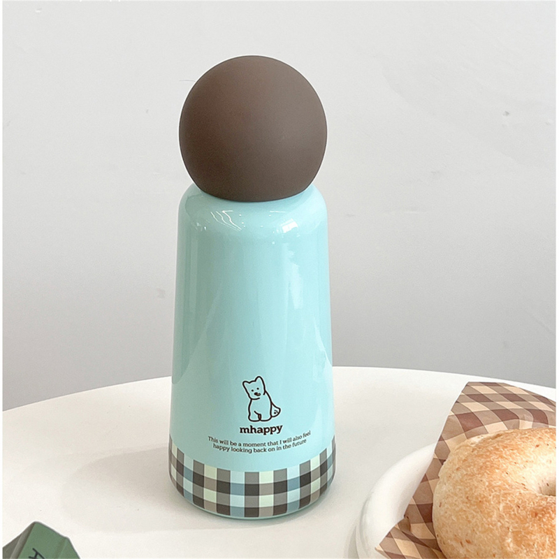 Cană termos izolată pentru fete, design Fantasy Earth Pudding Puppy, recipient de apă portabil pentru călătorii, cadou de ziua de naștere