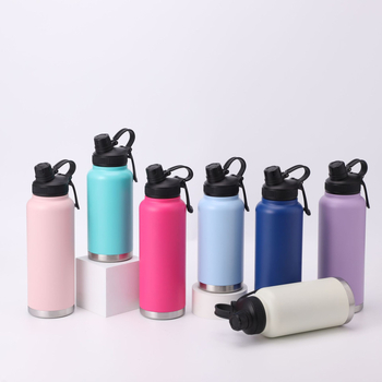 Nou termos din oțel inoxidabil 304, stil minimalist, capacitate mare, cu mâner, pentru băut direct, portabil pentru ciclism și sport
