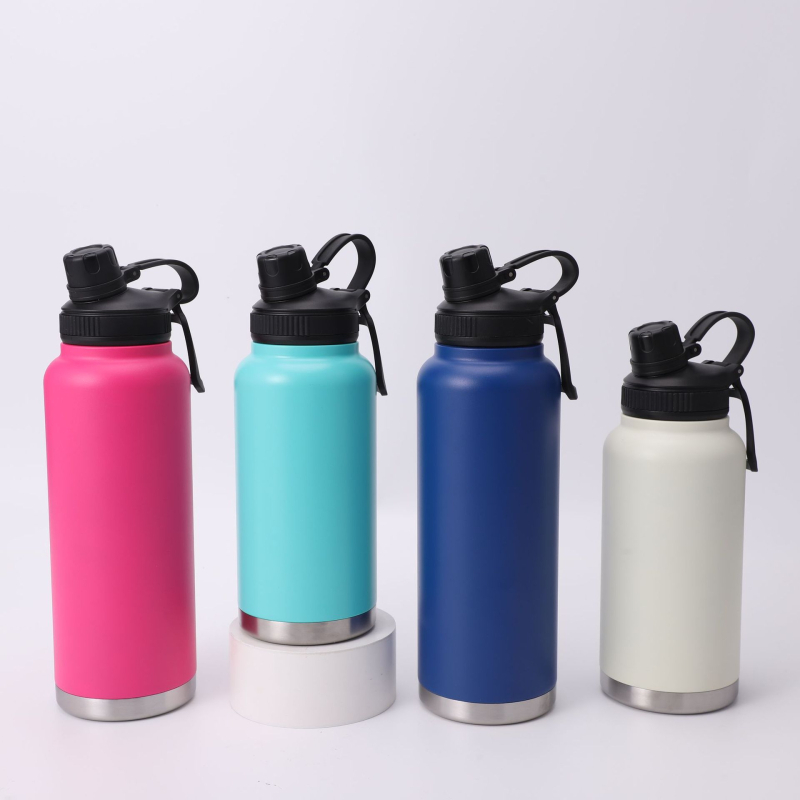 Nou termos din oțel inoxidabil 304, stil minimalist, capacitate mare, cu mâner, pentru băut direct, portabil pentru ciclism și sport