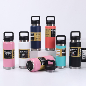 Termos de călătorie 1100 ml, cu mâner, capacitate mare, interior din oțel inoxidabil 304, exterior din 201, pentru outdoor, școală și utilizare în mașină