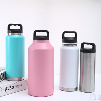 Termos de călătorie 1100 ml, cu mâner, capacitate mare, interior din oțel inoxidabil 304, exterior din 201, pentru outdoor, școală și utilizare în mașină