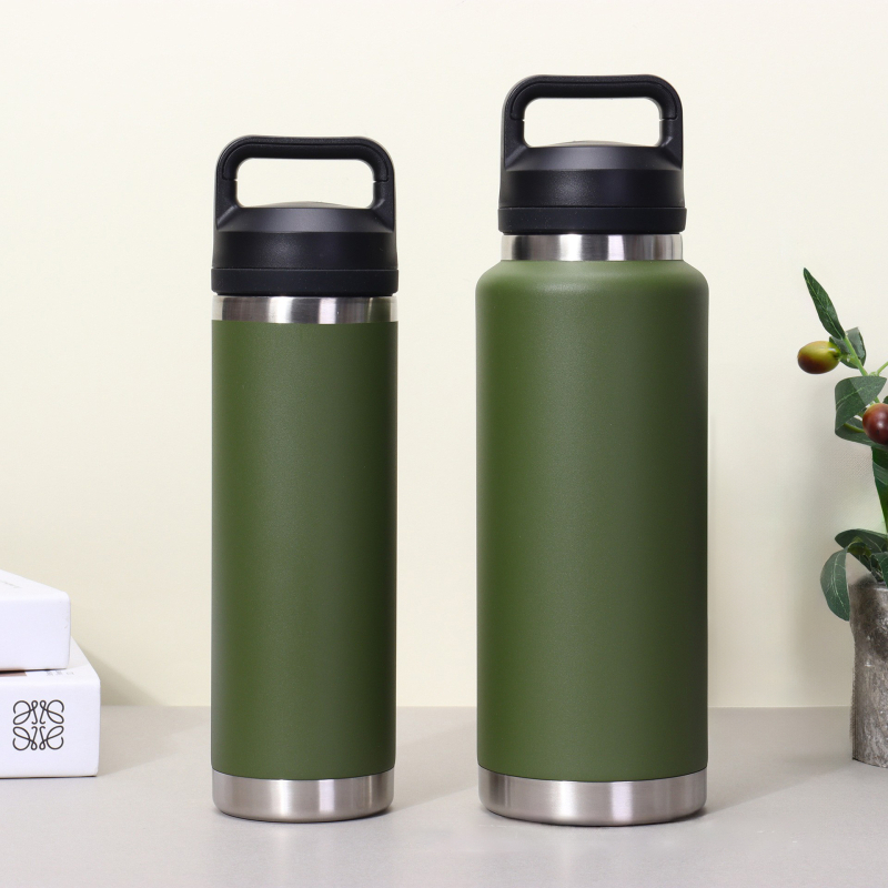 Termos de călătorie 1100 ml, cu mâner, capacitate mare, interior din oțel inoxidabil 304, exterior din 201, pentru outdoor, școală și utilizare în mașină