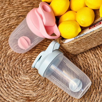 Cană shaker din plastic, 400 ml, pentru pudră de proteine și băuturi înlocuitoare ale meselor, fitness