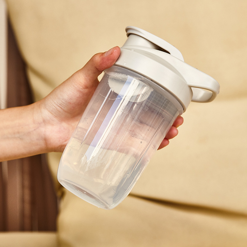 Cană shaker din plastic, 400 ml, pentru pudră de proteine și băuturi înlocuitoare ale meselor, fitness