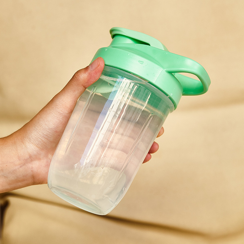 Cană shaker din plastic, 400 ml, pentru pudră de proteine și băuturi înlocuitoare ale meselor, fitness