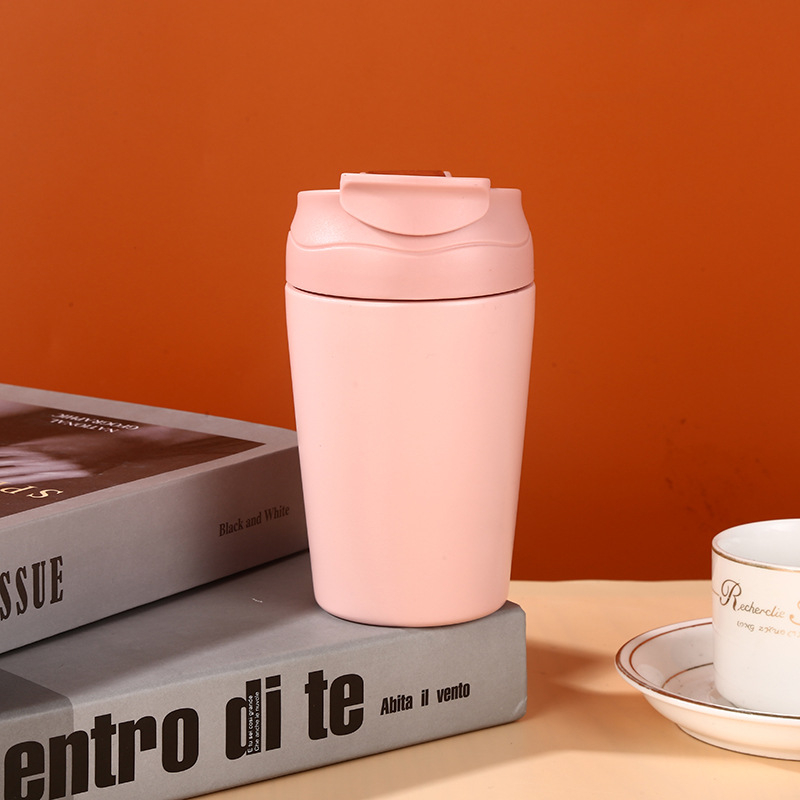 Cană shaker izolată din oțel inoxidabil 316 cu pai, recipient portabil pentru băuturi, cană minimalistă unisex pentru cafea la birou