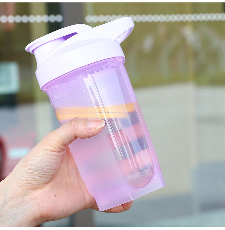 Shaker sportiv de 500 ml, cu scară de măsurare, portabil