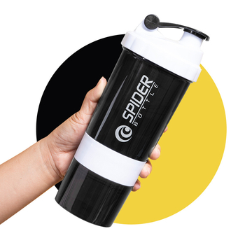 Shaker de proteine, 500 ml, trei niveluri, portabil pentru fitness