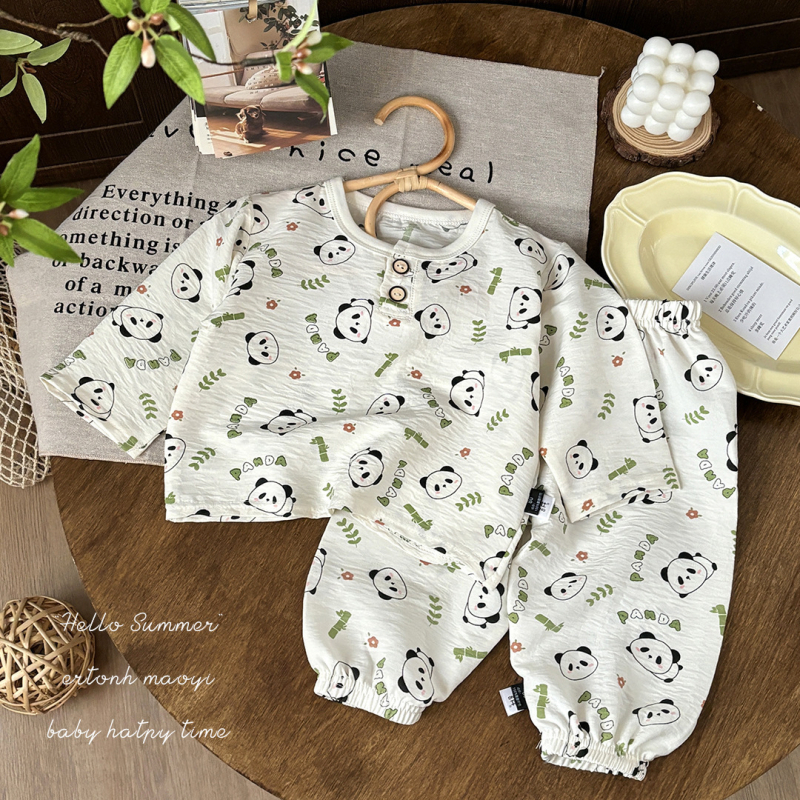 Cloud Cotton gyerek pizsama készlet, nyomtatott, két részes, kényelmes éjszakai ruha fiúknak és lányoknak