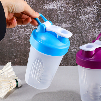 Cană de shake pentru proteine, 400 ml, cu mâner și scară de măsurare – recipient din plastic pentru fitness