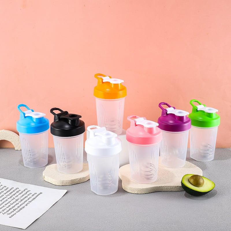 Cană de shake pentru proteine, 400 ml, cu mâner și scară de măsurare – recipient din plastic pentru fitness