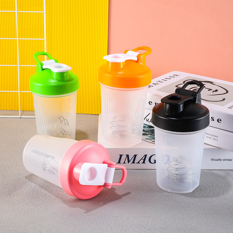 Cană de shake pentru proteine, 400 ml, cu mâner și scară de măsurare – recipient din plastic pentru fitness