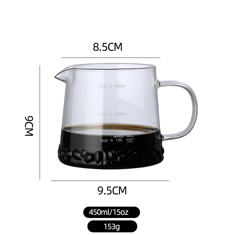 Set filtru de cafea din sticlă cu pot de picurare, scară de măsurare și suport