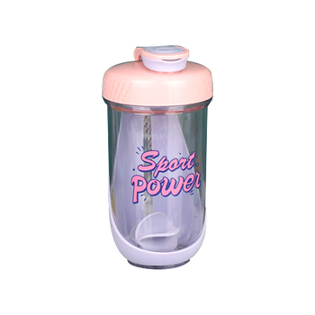 Shaker pentru proteine, 590 ml, corp dublu din policarbonat, portabil, pentru milkshake
