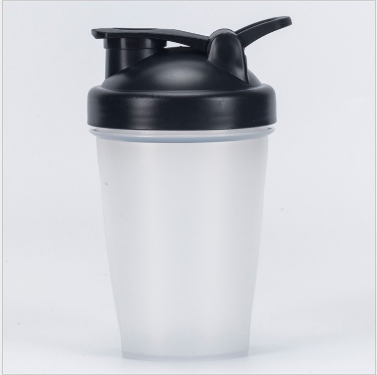 Shaker portabil pentru proteine, 400 ml, cu scară de măsurare, sticlă sport, logo personalizat cadou