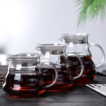 Set pour-over din sticlă borosilicată de înaltă calitate, cu siglă, design nor, filtru cafea americană