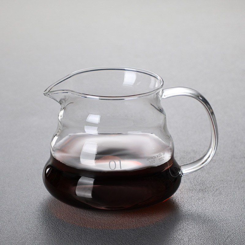 Set pour-over din sticlă borosilicată de înaltă calitate, cu siglă, design nor, filtru cafea americană
