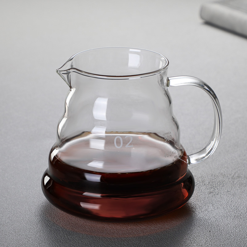 Set pour-over din sticlă borosilicată de înaltă calitate, cu siglă, design nor, filtru cafea americană