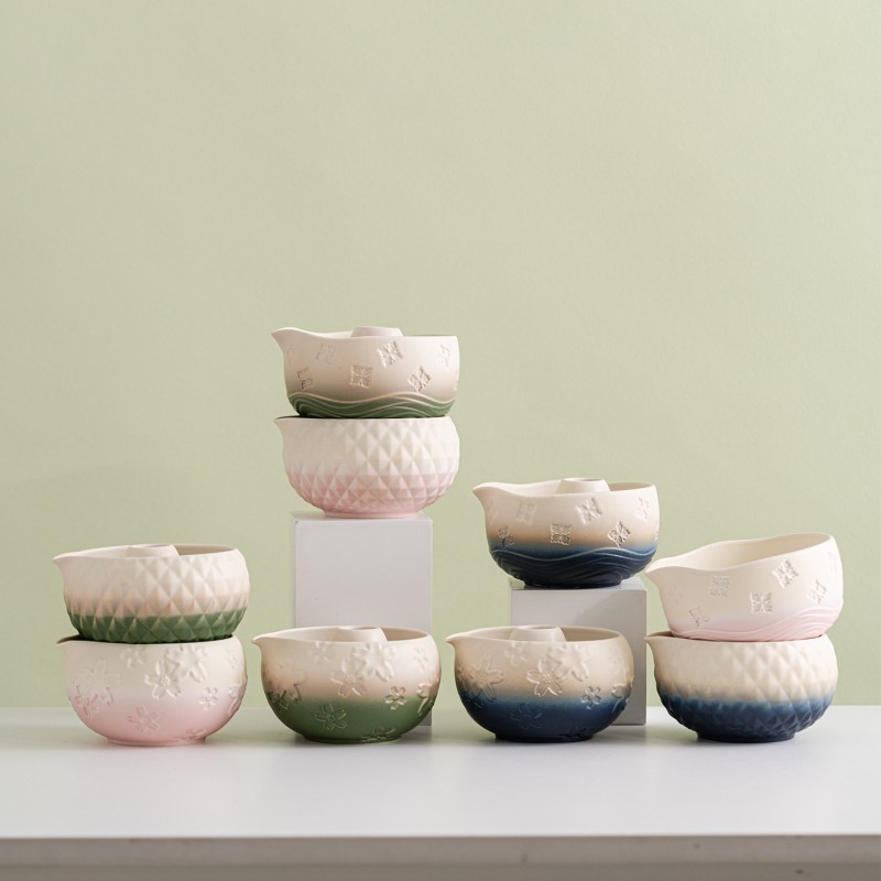 Ceașcă de matcha cu model diamantat și gură de turnare, unelte ceramice pentru ceai, set matcha
