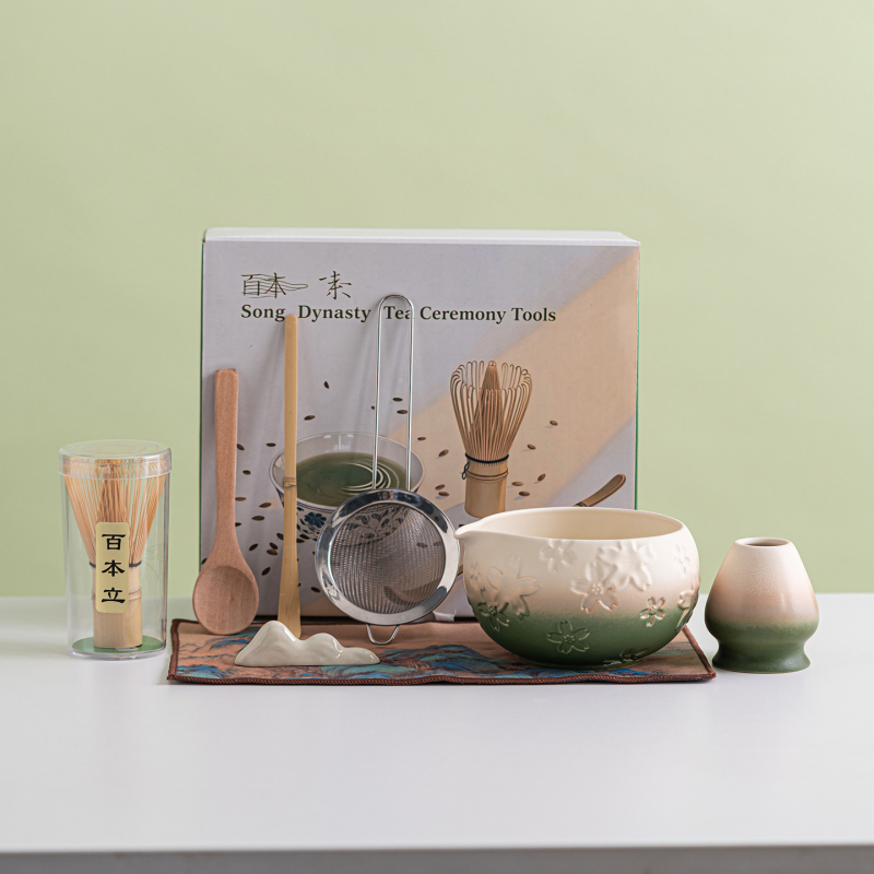 Ceașcă de matcha cu model diamantat și gură de turnare, unelte ceramice pentru ceai, set matcha