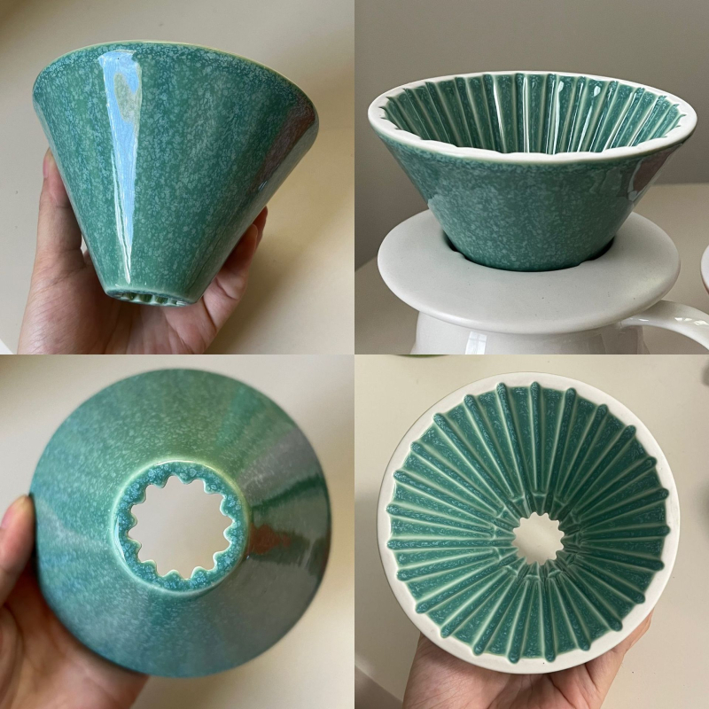 Cana ceramică de filtru pentru cafea, în formă de V, cu 62 filtre de hârtie pentru picurare