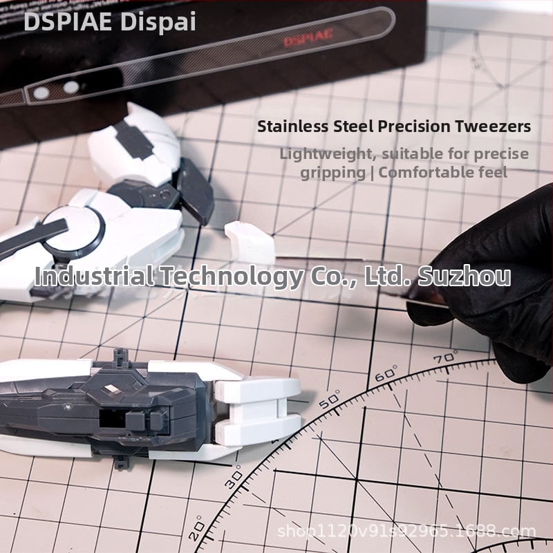 Dispa nerezové oceľové precízne pinzety pre Gundam model – malé súčiastky, samolepky, antistatické, uchopovací nástroj s jemným hrotom