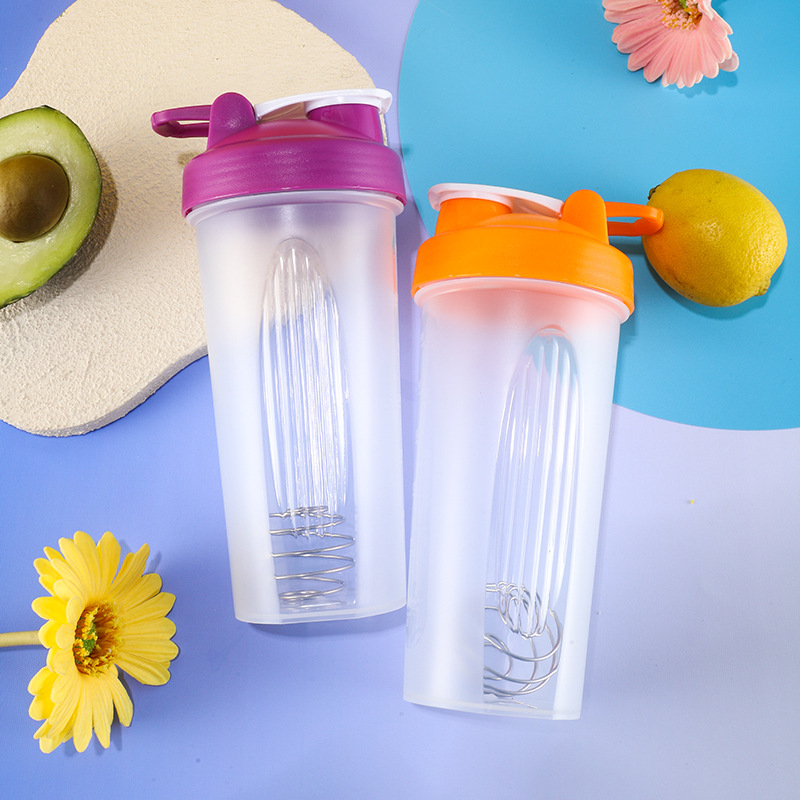 Recipient shaker din plastic, 600 ml, pentru pudră de proteine și shake-uri, etanș, logo personalizat