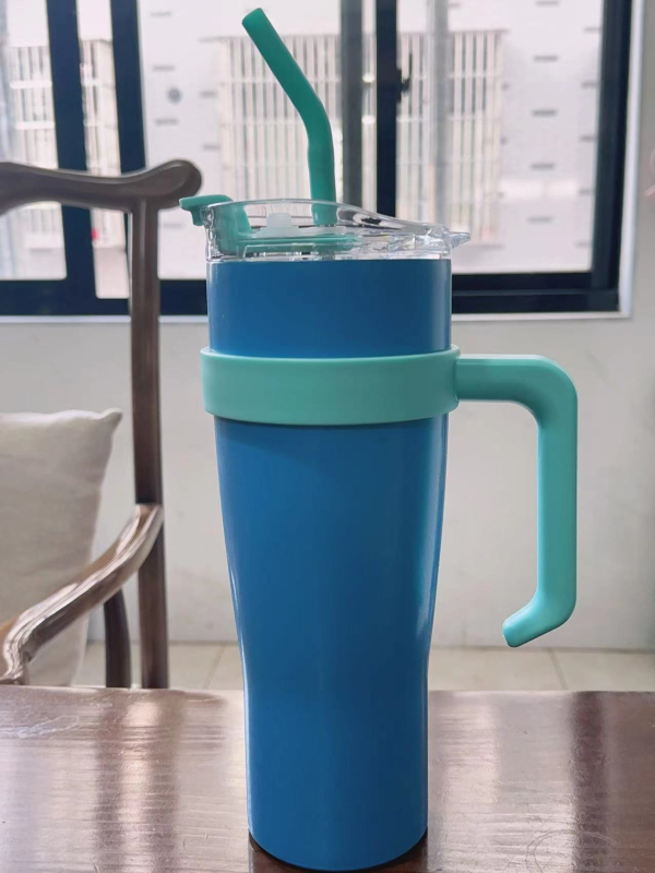 Ronghao Cupă izolată Jumbo Ice, 40 oz, cu pai, pentru mașină, capacitate mare