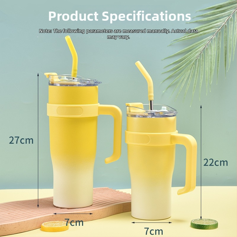 Ronghao Cupă izolată Jumbo Ice, 40 oz, cu pai, pentru mașină, capacitate mare