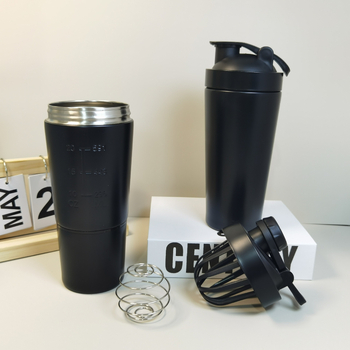 Cupe shaker pentru proteine din oțel inoxidabil 304, 500 ml, design cu un singur perete, termos pentru sport în aer liber