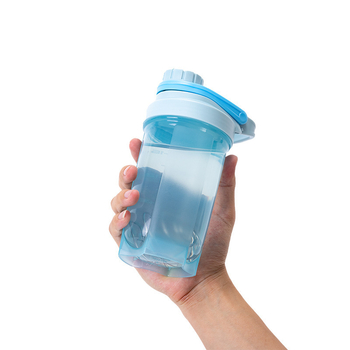 Sticlă shaker cu capac filetat, bidon plastic pentru sport cu logo personalizat, potrivit pentru pudră de proteine