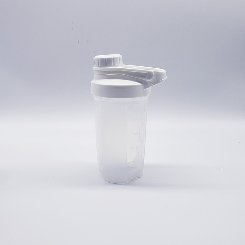 Sticlă shaker cu capac filetat, bidon plastic pentru sport cu logo personalizat, potrivit pentru pudră de proteine