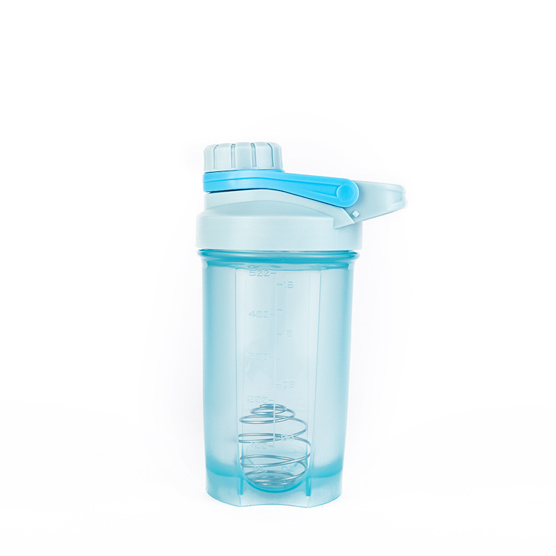 Sticlă shaker cu capac filetat, bidon plastic pentru sport cu logo personalizat, potrivit pentru pudră de proteine