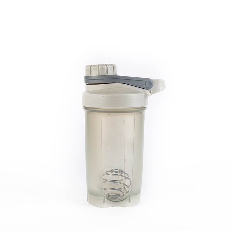 Sticlă shaker cu capac filetat, bidon plastic pentru sport cu logo personalizat, potrivit pentru pudră de proteine