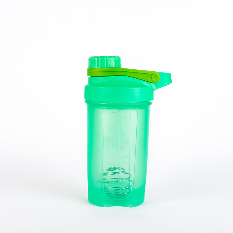 Sticlă shaker cu capac filetat, bidon plastic pentru sport cu logo personalizat, potrivit pentru pudră de proteine