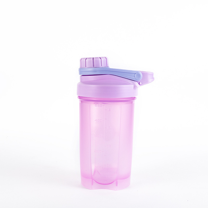 Sticlă shaker cu capac filetat, bidon plastic pentru sport cu logo personalizat, potrivit pentru pudră de proteine