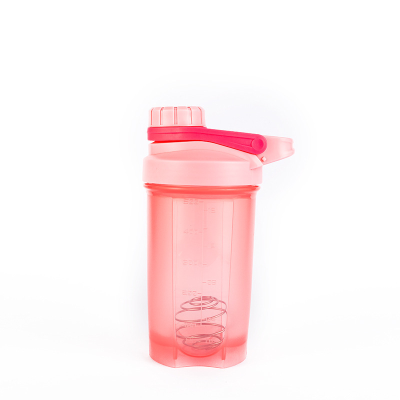 Sticlă shaker cu capac filetat, bidon plastic pentru sport cu logo personalizat, potrivit pentru pudră de proteine