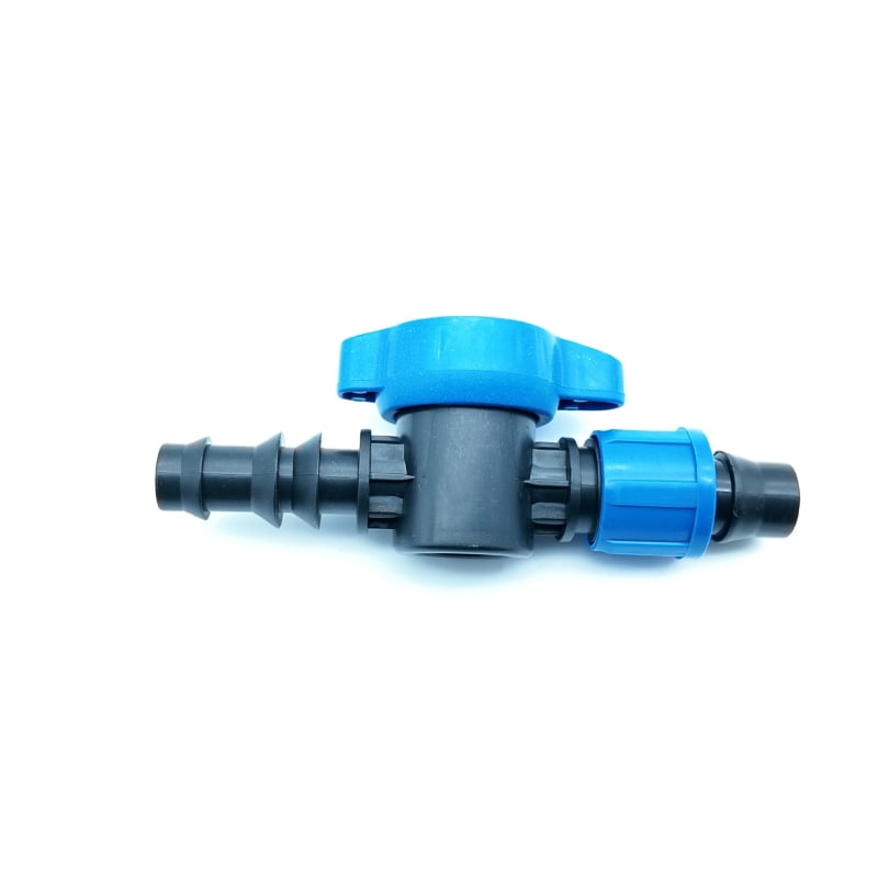 Set de fitinguri pentru irigații prin picurare: cuplaje moi, piulițe cu filet exterior, supape de bypass și robinet drept – 100 buc