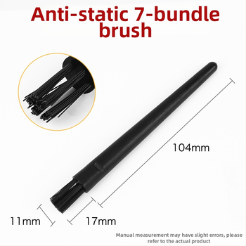 Set de peri anti-statice pentru curățare: perie cu păr rigid, perie din cupru, perie cu mâner manivelă, perie în formă de U și perie pentru reparații/curățare PCB, cu mâner drept rotund