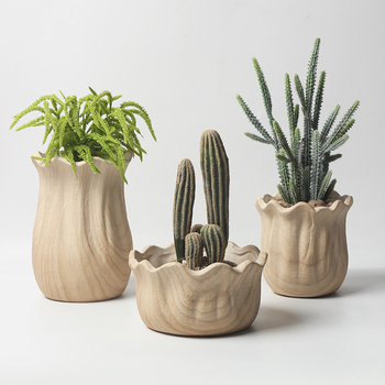 Ghiveci ceramic în stil nordic, textură de paie, pentru plante de interior (succulente, pothos, orhidee)