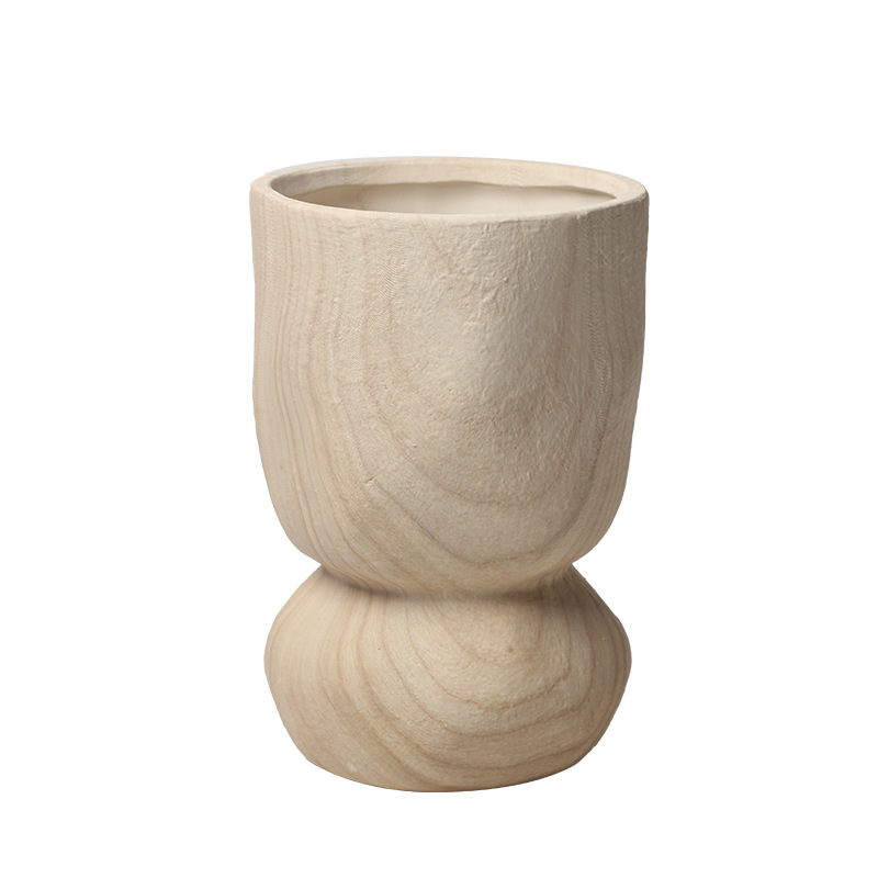 Ghiveci ceramic în stil nordic, textură de paie, pentru plante de interior (succulente, pothos, orhidee)